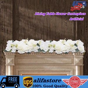 10* White Wedding Dining Table Artificial Silk Rose Flower Centerpieces 52*28cm - Picture 1 of 16