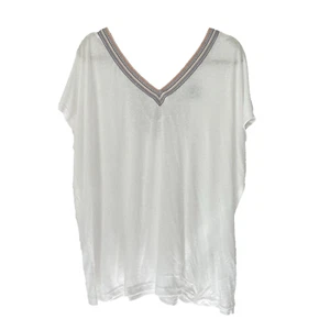 Cozy Co. Camisa Blanca Mujer 1X Bordada Fluida Boho Ligera - Imagen 1 de 8