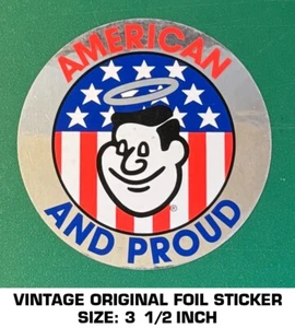 AMERICAN AND PROUD GOOD SAM CLUB - VINTAGE ORIGINAL FOIL DECAL STICKER - Picture 1 of 2