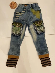 Rockin Style Youth Blue Jeans Cargo Pockets Elastic Waist Size 6T 7T Medium Wash - Picture 1 of 8