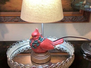 Redbird Shaped Lamp~w/Shade~Christmas/Winter Theme~16”H~Excellent~ - Picture 1 of 3