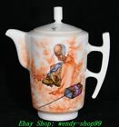 47Old China Alum Red Porcelain Arhat Damo Dharma Buddha Flagon Wine Pot Teapot