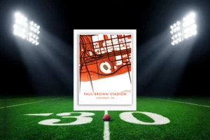 Cincinnati Bengals Paul Brown Estadio Mapa NFL Estadio Arte Impresión Decoración - Imagen 1 de 5