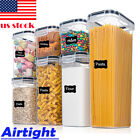 7Pcs/Set Kitchen Airtight Food Storage Containers Lids Air Tight Pantry Organize