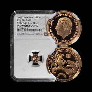 TRISTAN DA CUNHA. 2025, 1/8 Sovereign, GOLD - NGC PF70 - Top Pop 🥇 Churchill 20 - Picture 1 of 5