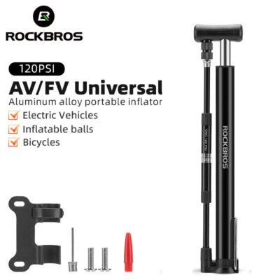 ROCKBROS Bike Pump Portable Mini High Pressure with Barometer 120PSI Ultralight - Image 1 of 4
