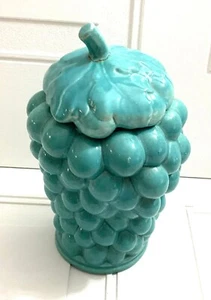 Vintage Red Wing Pottery  Green Grapes 12 Inch Cookie Jar - Picture 1 of 13