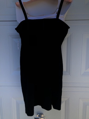 UNDERCOVER AFFARE AUW Secret Charm Mini Abito Nero con Bordo Argento Perline Strass Tg L