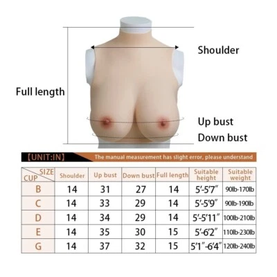 Silicone Crossdresser Breastplates Breast Forms Fake Boobs B-G Cup Drag Queen - Image 1 of 4