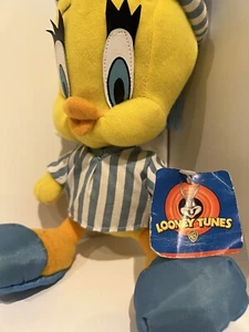 Vintage Looney Tunes Tweety Bird in Pajamas 16" Plush Toy Warner Bro's. 1997 ACE - Picture 1 of 8