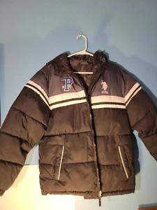 U.S. Polo Kids Boys Reversible Winter Jacket Black/White Size Large - Picture 1 of 11
