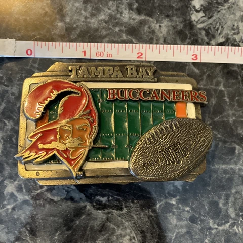 Vintage Tampa Bay Buccaneers Bucko Bruce Belt Buckle NFL Cover