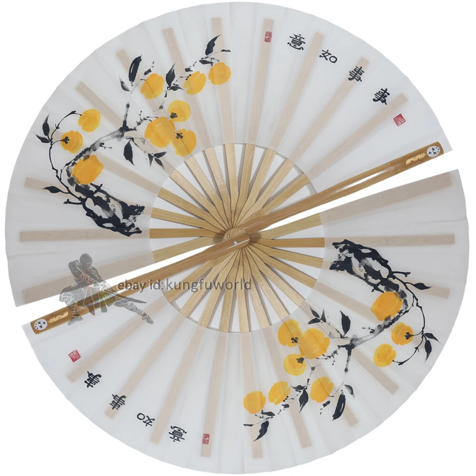 KUNGFUWORLD Chinese Bamboo Tai chi Fan Kung fu Martial arts Wushu Fans High Quality