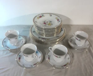 LiLing Fine China Yung Shen  Ling Rose 20 Piece Dinnerware Set - Service for 4 - Picture 1 of 24