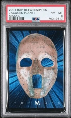 2001-02 Between the Pipes Masks Jacques Plante HOF PSA 8 TOP POP! - Image 1 of 2