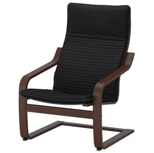 IKEA POANG Armchair, brown/Knisa black 893.360.23 - NEW - Picture 1 of 4