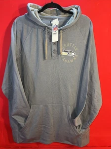 Seattle Seahawks NFL Team Apparel Men’s Button Up Pullover Hoodie Size XL NEW - Picture 1 of 5