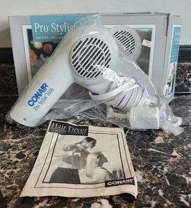 Vtg 1995 Conair Pro Stylist 1600 W Hair Dryer 2 Speed 2 Settings New In Box - Picture 1 of 11