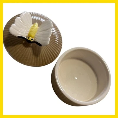 Vintage Fitz and Floyd Trinket Box Butterfly Decor Ceramic Jewelry Holder - Image 1 of 4