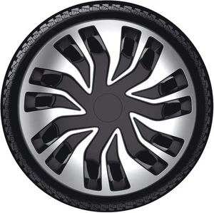 PARA FIAT DUCATO 15" PLATA Y NEGRO PLATO PROFUNDO TAPA EMBELLECEDORES FAS - Imagen 1 de 5