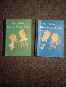 The Ginn Basic Readers My Little Green & Blue Story Book Softcover 1950s - Foto 1 di 5