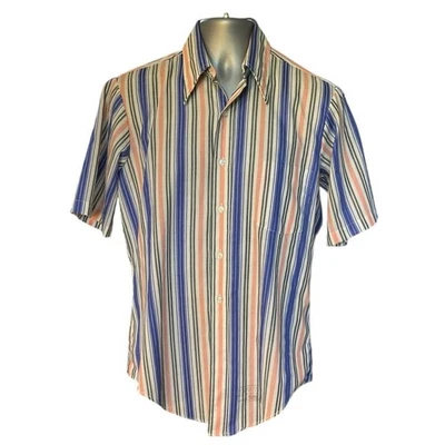 Colección Kent Vintage por Arrow Rayas Manga Corta Abotonada Talla 15 1/2 Foto 1 de 4