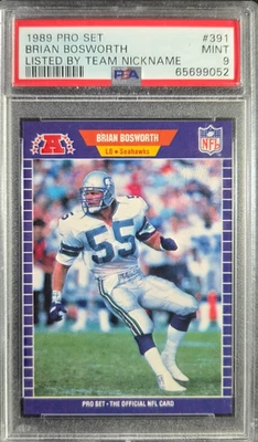 1989 Pro Set Brian Bosworth  PSA 9 MINT Seattle Seahawks #391 Oklahoma - Image 1 of 2