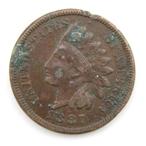 Centesimo testa di indiano 1887 - Condizione circolata - C55 - Foto 1 di 2