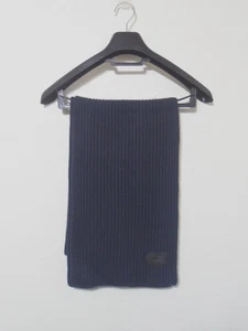 Vince Men's Navy Blue Ribbed Merino Wool Cashmere Scarf - Picture 1 of 5