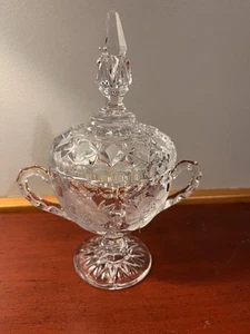Vintage Etched Covered Sugar Bowl/Candy Dish-1930’s - Picture 1 of 9