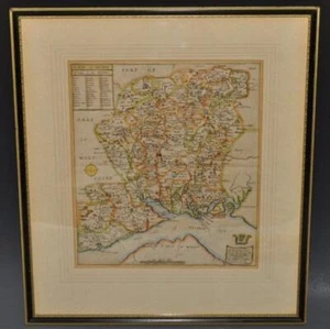 Original Antique Engraved Map A Mapp of Hantshire Hampshire Blome 1673 - Picture 1 of 2