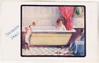 NAUGHTY DOG - Naked Lady In Bath - 1913 Inter Art "Artcolor" postcard #758
