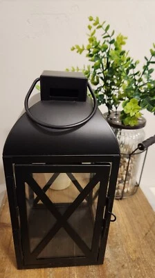 Linterna portavelas Mainstays mediana de metal negro *NUEVA* Foto 1 de 4