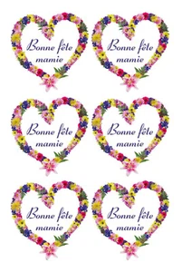 Planche de stickers BONNE FETE MAMIE - Adhésif adhesive autocollant fête mamie 2 - Foto 1 di 1