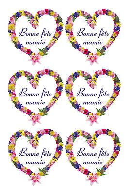 Planche De Stickers BONNE FETE MAMIE - Adhésif Adhesive Autocollant Fête Mamie 2 • 1.50€