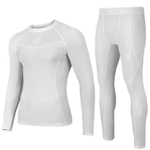 Mens Compression Armour Base layer Top Skin Fit Shirt + Leggings/ Pants gym set - Picture 1 of 28