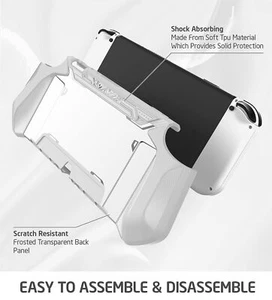Mumba Dockable Case New for Nintendo Switch OLED 2021 TPU Ergonomics Grip Cover - Picture 1 of 73