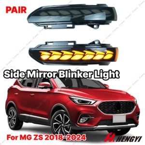 2x Black Wing Side Mirror Blinker Lamps Turn Signal Lights For MG ZS 2018-2024 - Imagen 1 de 10