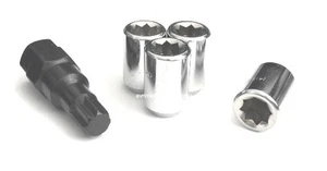 (4) 7/16 WHEEL LOCKS 8 POINT TUNER LUG NUTS CHEVROLET BUICK PONTIAC OLDSMOBILE - Picture 1 of 2