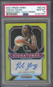 JACKIE YOUNG 2021 PANINI PRIZM WNBA GOLD PRIZM AUTO /10 PSA 10 GEM MINT POP 2 - Picture 1 of 2