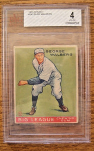 1933 Goudey BVG 4 #145 George (Rube) Walberg Rookie Card Philadelphia Athletics