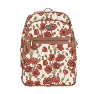 Signare Poppy Floral Design Women's Backpack Ladies Rucksack Knapsack for Woman - Picture 1 of 5