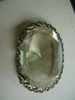 Antique Gold Gilt SilverBrooch Pendant with Huge Glass? Citrine