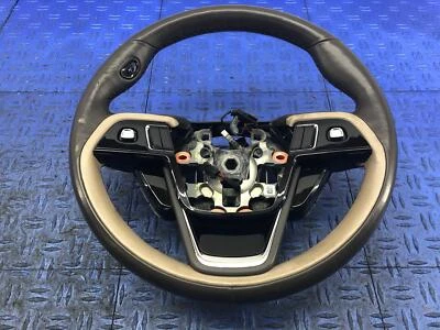 2020-2024 LINCOLN AVIATOR FRONT DRIVER STEERING WHEEL SANDSTONE BROWN LEATHER - Image 1 of 4