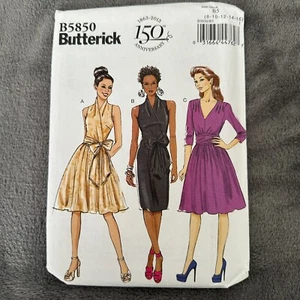 Butterick B5850 Dress Pattern Sz 8-16 Halter Wrap Style Evening Party UNCUT - Picture 1 of 7