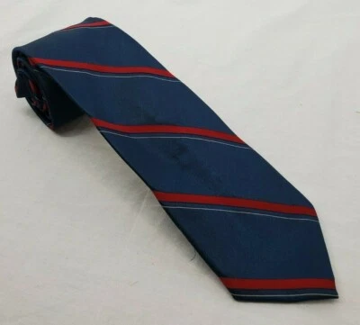Corbata Berkley Rayas Diagonales En Rojo Blanco y Azul Mezcla Seda - DISEÑADOR DE CORBATA Foto 1 de 4