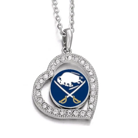 Buffalo Sabres Womens Sterling Silver Chain Link Necklace With Pendant D19 Cover