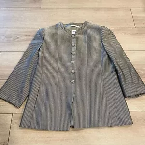 Vintage 90s Armani Collezioni Women’s Multibutton Banded Collar Blazer Size 14 - Picture 1 of 7