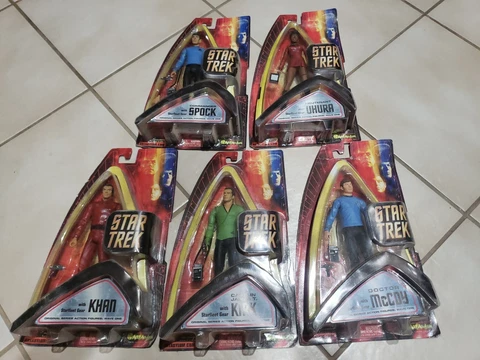 Art Asylum Wave 1 Action Figure set Star Trek TOS Kirk Spock McCoy Uhura Khan Cover