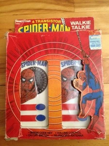 Spiderman Walkie Talkie Set 1977 Vanity Fair - Picture 1 of 12